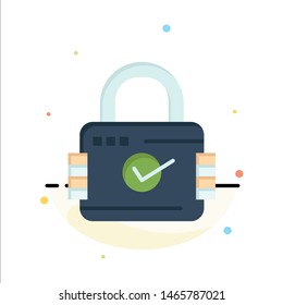 Lock, Padlock, Security, Secure Abstract Flat Color Icon Template. Vector Icon Template background
