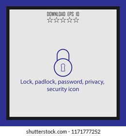 Lock, padlock  vector icon