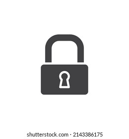 Lock, padlock vector icon. filled flat sign for mobile concept and web design. Security lock glyph icon. Symbol, logo illustration. Vector graphics