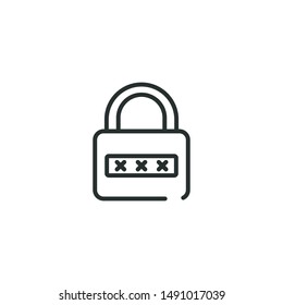 lock pass - minimal line web icon. simple vector illustration. concept for infographic, website or app.