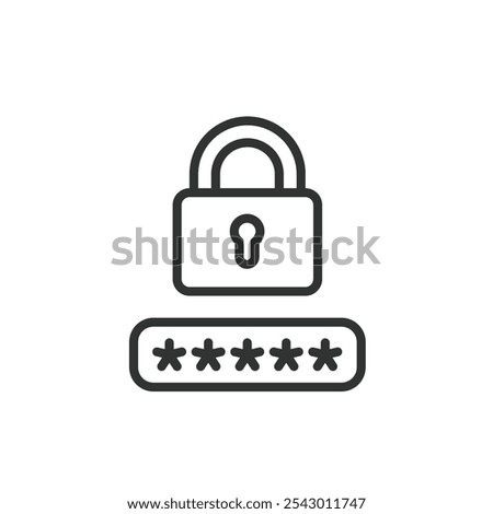 Lock password, icon in line design. Lock, password, security, protection, authentication, access, encryption on white background vector. Lock password editable stroke icon