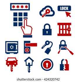 lock, password icon set