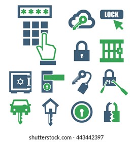 lock, password icon set