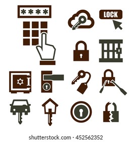 lock, password icon set