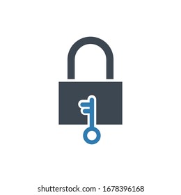Lock, password icon (vector illustration)
