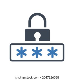 Icono de bloqueo de contraseña (ilustración vectorial)