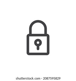 Sperren Sie das Passwort-Zeilensymbol. lineares Stilzeichen für mobiles Konzept und Webdesign. Umriss-Vektorsymbol der Padlock-Taste gedrückt. Symbol, Logo-Abbildung. Vektorgrafik
