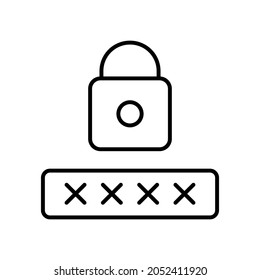 diseño vectorial de icono de línea de bloqueo y contraseña, icono de línea de trazo editable