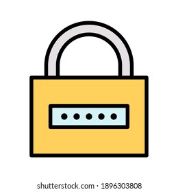 Lock, password, private icon vector image. Can also be used for cyber security. Suitable for use on web apps, mobile apps and print media.