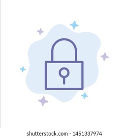 Lock, Password, Password Lock, Secure Password Blue Icon on Abstract Cloud Background