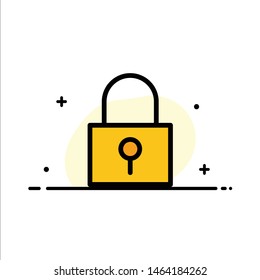 Lock, Password, Password Lock, Secure Password  Business Flat Line Filled Icon Vector Banner Template. Vector Icon Template background