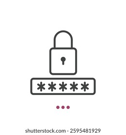 Lock password thin line icon. Vector illustration