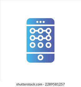 lock pattern icon with isolated vektor and transparent background