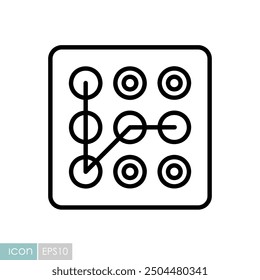 Lock pattern vector icon. Hand entering smartphone password symbol. Security sign. Graph symbol for your web site design, logo, app, UI