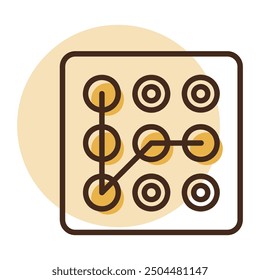 Lock pattern vector icon. Hand entering smartphone password symbol. Security sign. Graph symbol for your web site design, logo, app, UI