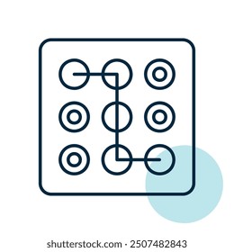 Lock pattern vector icon. Hand entering smartphone password symbol. Security sign. Graph symbol for your web site design, logo, app, UI