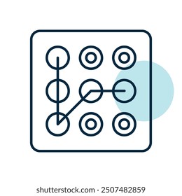 Lock pattern vector icon. Hand entering smartphone password symbol. Security sign. Graph symbol for your web site design, logo, app, UI