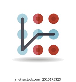 Lock pattern vector icon. Hand entering smartphone password symbol. Security sign. Graph symbol for your web site design, logo, app, UI