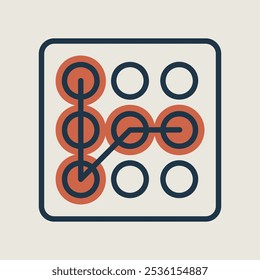 Lock pattern vector icon. Hand entering smartphone password symbol. Security sign. Graph symbol for your web site design, logo, app, UI