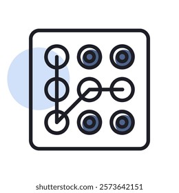 Lock pattern vector icon. Hand entering smartphone password symbol. Security sign. Graph symbol for your web site design, logo, app, UI