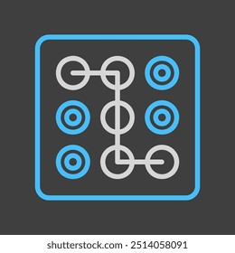 Lock pattern vector on dark background icon. Hand entering smartphone password symbol. Security sign. Graph symbol for your web site design, logo, app, UI