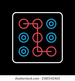 Lock pattern vector on dark background icon. Hand entering smartphone password symbol. Security sign. Graph symbol for your web site design, logo, app, UI