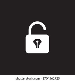 Lock Pencil Icon Vector. Security Programming and Development Illustration. Secure API Creation Logo Symbol.