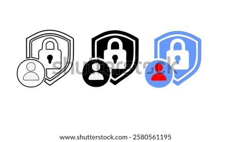 Lock for personal data icon set. Phone password, database protection, sync, phone, unlock Privacy concept. Pastel color background. Vector line icon for business