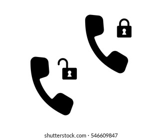 lock the phone communication telecom device image vector icon logo