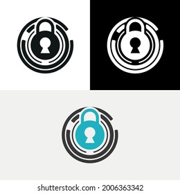 Lock Pick Security Circle Abstract Logo