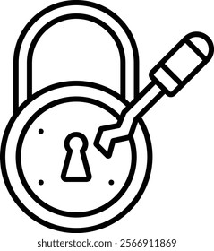 Lock Pick vector icon. Can be used for printing, mobile and web applications.