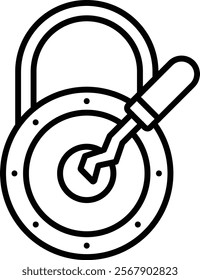 Lock Pick vector icon. Can be used for printing, mobile and web applications.