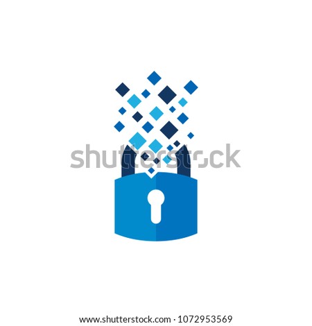 Lock Pixel logo Icon Design