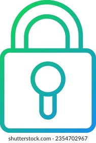 Lock pixel perfect gradient linear vector icon. Access to private information. Computer data protection and safety. Thin line color symbol. Modern style pictogram. Vector isolated outline drawing