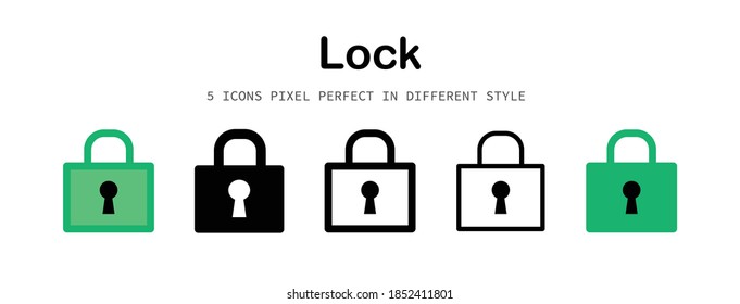 Lock pixel-perfect icon for design work such as website, application, infographic, book, magazine, presentation, poster, screen printing.