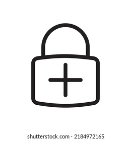 Lock plus icon design. vector illustration