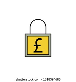 lock, pound icon. Element of finance illustration. Signs and symbols icon can be used for web, logo, mobile app, UI, UX