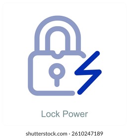Lock Power and safety icon concept