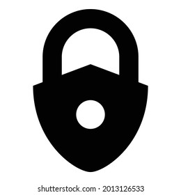 Sperren, Datenschutz schwarz Vektorsymbol.