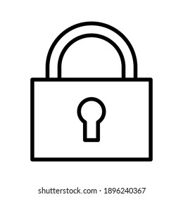 Lock, private, closed icon vector image. Can also be used for cyber security. Suitable for use on web apps, mobile apps and print media.