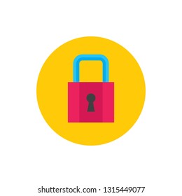 Lock protection - concept colored icon in flat graphic design style. Sign for website, mobile application, presentation, infographic. Vector illustration. 