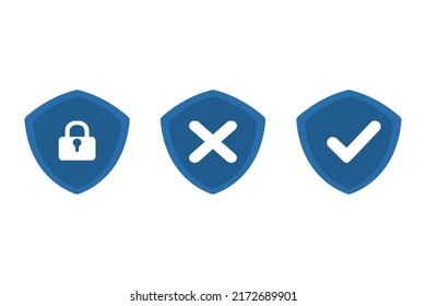 Lock protection icon of different types. Vector illustration