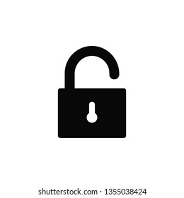 Lock, protection, secure, unlock, icon, flat. Element of security for mobile concept and web apps illustration. Thin flat icon for website design and development, app. Vector icon