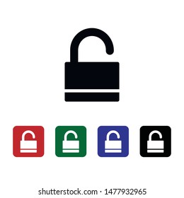Lock, protection, secure, unlock, icon, flat. Element of security for mobile concept and web apps illustration. Thin flat icon for website design and development, app. Vector icon