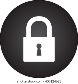 Lock protection sign simple icon on  background