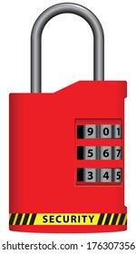 Lock provides security while traveling. Vector illustration.