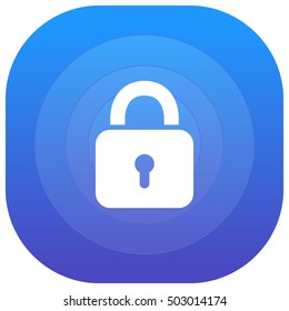 Lock Purple - blue circular UI/UX App Icon / Logo Design