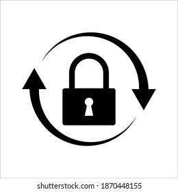 Lock Reload Icon On White Background. Color Editable