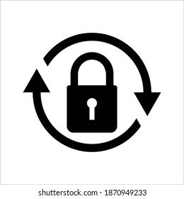 Lock reload icon on white background. color editable