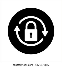 Lock Reload Icon On White Background. Color Editable